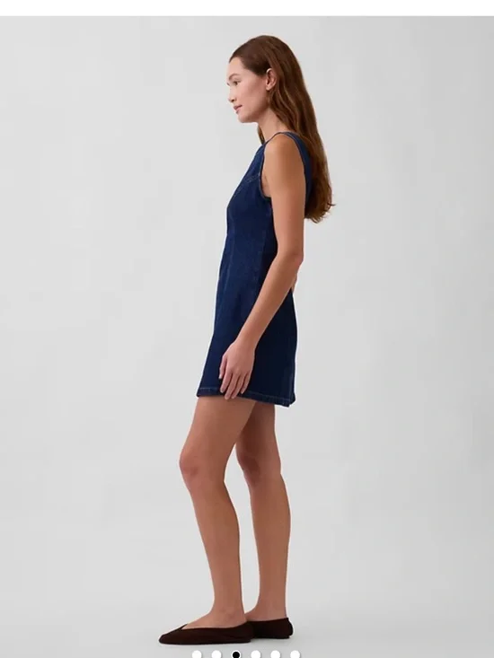 Gap denim boatneck mini dress - Picture 3 of 6